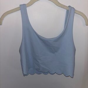 Aerie Blue Sleeveless Crop Tank Top